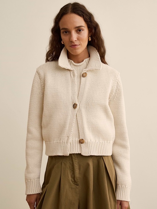 La Ligne Sweaters - LA LIGNE CROPPED COTTON CARDIGAN size small BANANA REPUBLIC X La Ligne cardigan